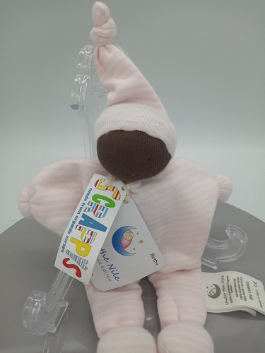 Under the Nile Stuffed Plush 8" Baby Buddy Rag Doll Lovey Soft Organic Pink Dark - Picture 2 of 4