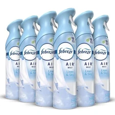 Febreze Air Freshener Linen Sky 8.8oz Pack of 6 Odor Eliminator Spray