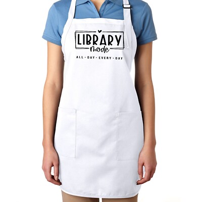 Library Apron Funny Library Librarian Book Lover Gift Apron Adjustable Library Mode ...