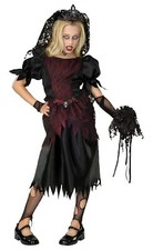 Zombie Prom Queen Gothic Vampire Witch Fancy Dress Up Halloween Child Costume