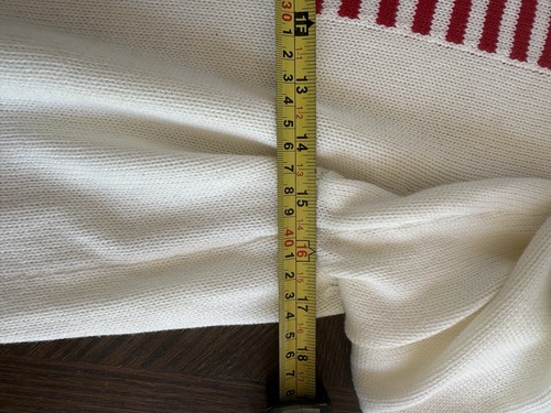 Pullover mit amerikanischer Flagge cremefarbener Strickpullover Large - Bild 4 von 5