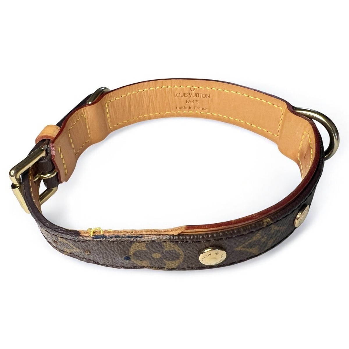LOUIS VUITTON Collier Baxter MM Dog Collar 30-41cm M58071 SL1023