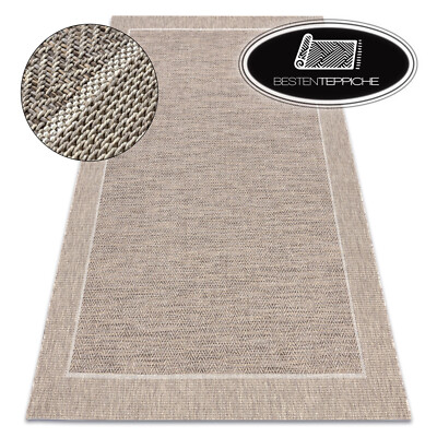 Moderne SISAL Teppich BOHO Rahmen beige 46213051 Flach webart Einfach zu säubern