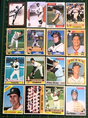 DETROIT TIGERS LOT OF 38 CARDS LOLICH TRAMMELL MORRIS WHITAKER COBB HORTON VG-NM