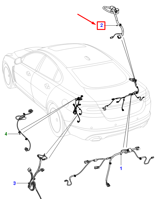 JAGUAR XF X250 Kofferraumdeckel-Kabelbaum-Verbindungskabel
