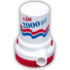 Rule 10 Non-Automatic 12V Bilge Pump W/ 1 1-8" Discharge 2000 GPH