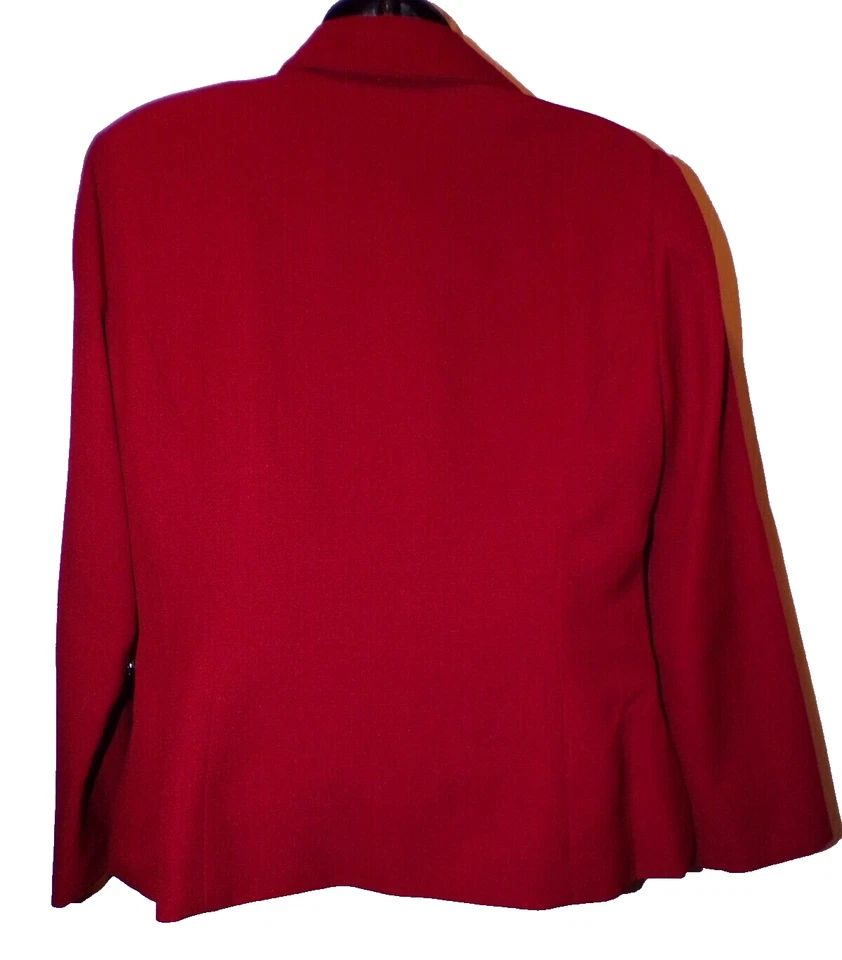 $89 Studio 1 rojo ciruela talla 8P cárdigan estilo blusa chaqueta forrada R2 Foto 4 de 4