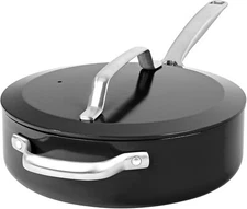 Gotham Steel Modern 4 Quart Ceramic Nonstick Deep Sauté Pan with Lid, Induction