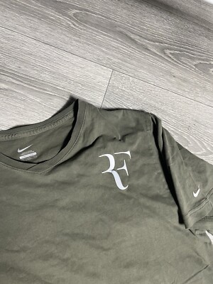 Nike Roger Federer RF Tennis Shirt V Neck Khaki Men's XXL | eBay