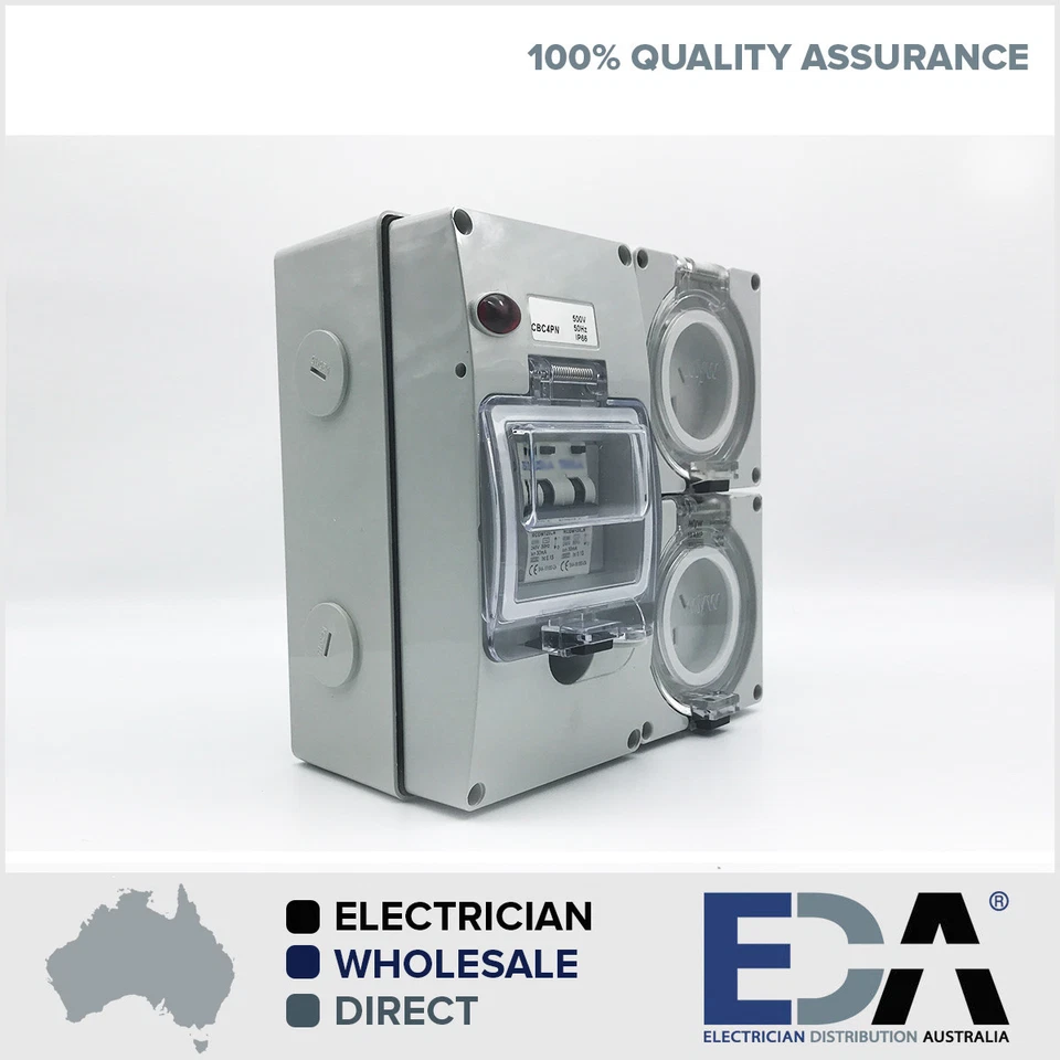 3 pin 10 + 15 Amp Socket RCD Combination Outlet 4 Pole Switchboard IP66 6ka RCBO — 第 2/4 张图片