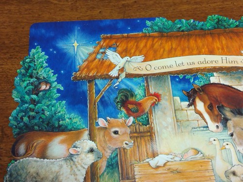 Vintage Hallmark Christmas Manger & All Is Calm Door Wall Decoration Lot of 2NOS - Picture 12 of 15