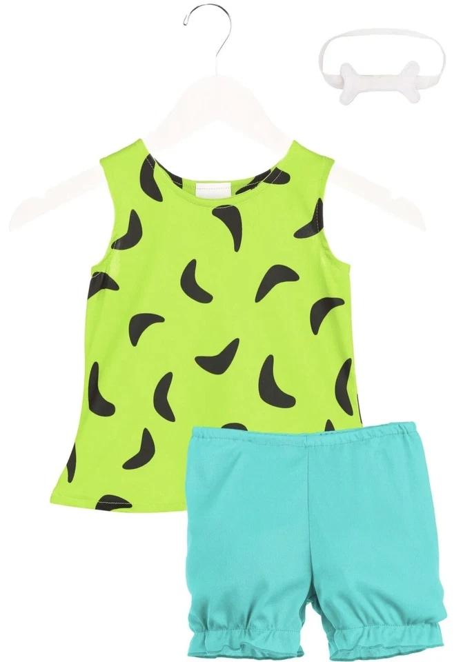 Disfraz de Halloween clásico de 3 piezas de guijarros de picapiedra para niños pequeños 2T Foto 3 de 4