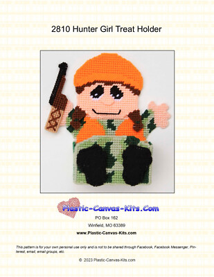 Hunter Girl Treat Holder- Plastic Canvas Pattern or Kit