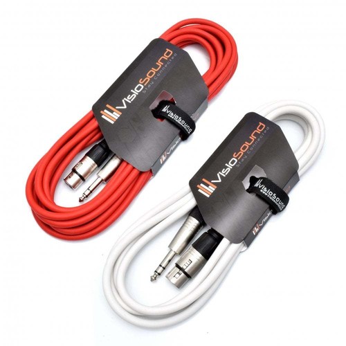 2 x Female XLR to 6.35mm Stereo Jack Lead / Balanced Signal Patch Cable / 2 Pack - Picture 39 of 45