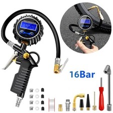 Druckluft Reifenfüller Geeicht Reifenfüllpistole Manometer Luftdruckprüfer 16Bar