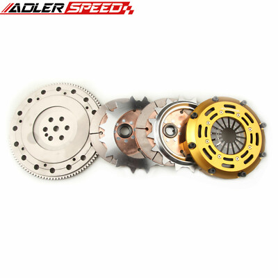 Racing Twin Disc Clutch Kit +Flywheel For ECLIPSE TALON TSI LASER RS 4G63 6 BOLT