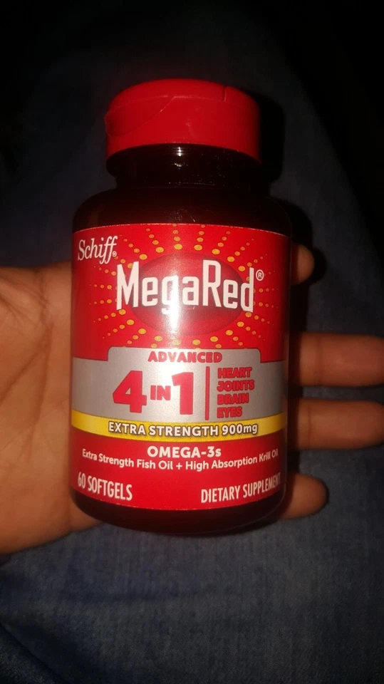 Aceite de pescado Megared + aceite de krill 900 mg suplemento Omega 3 con EPA y DHA, 60 cápsulas blandas Foto 3 de 4