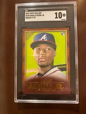 2018 Topps Gallery #140 Ronald Acuna Jr ORANGE /25 RC Rookie SGC 10 POP 1