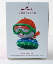 Hallmark GRANDSON Snowman Tuber 2018 Orville Wilson Keepsake Ornament MIB