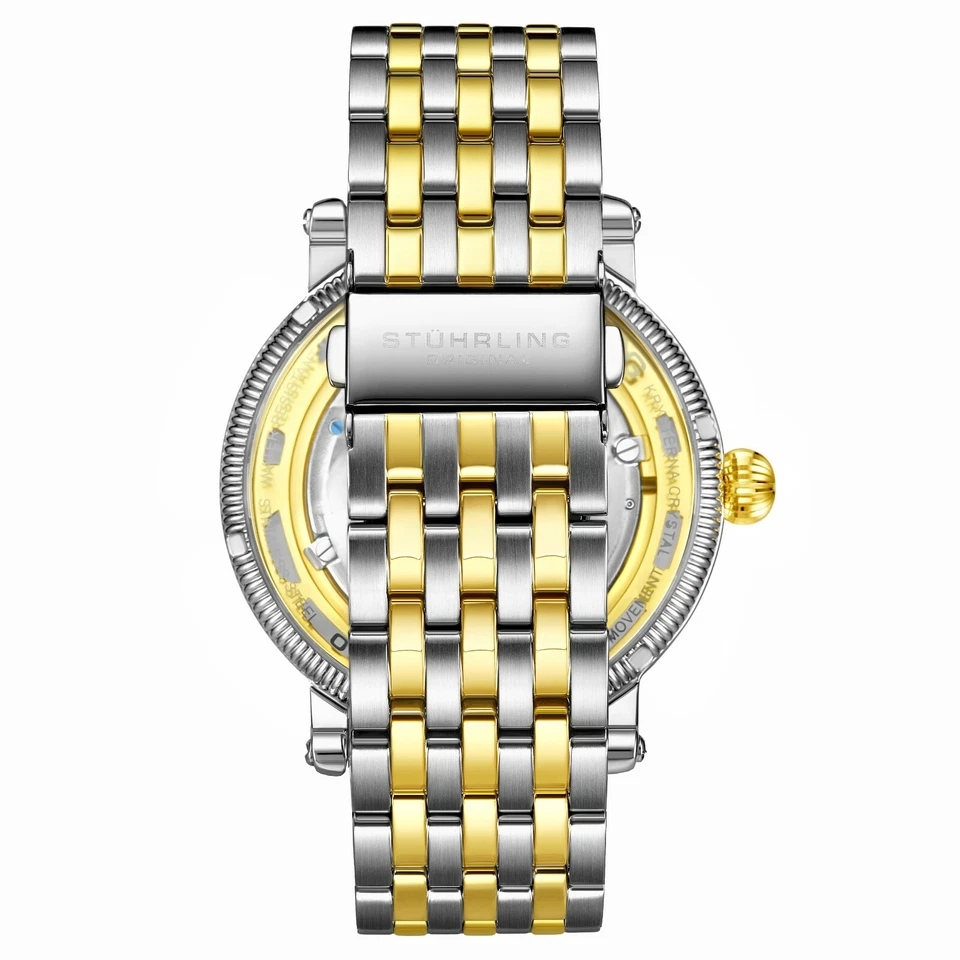 Reloj Hombre Stuhrling 3922 2 Reserva Especial Automático Doble Hora Acero Inoxidable Foto 2 de 4