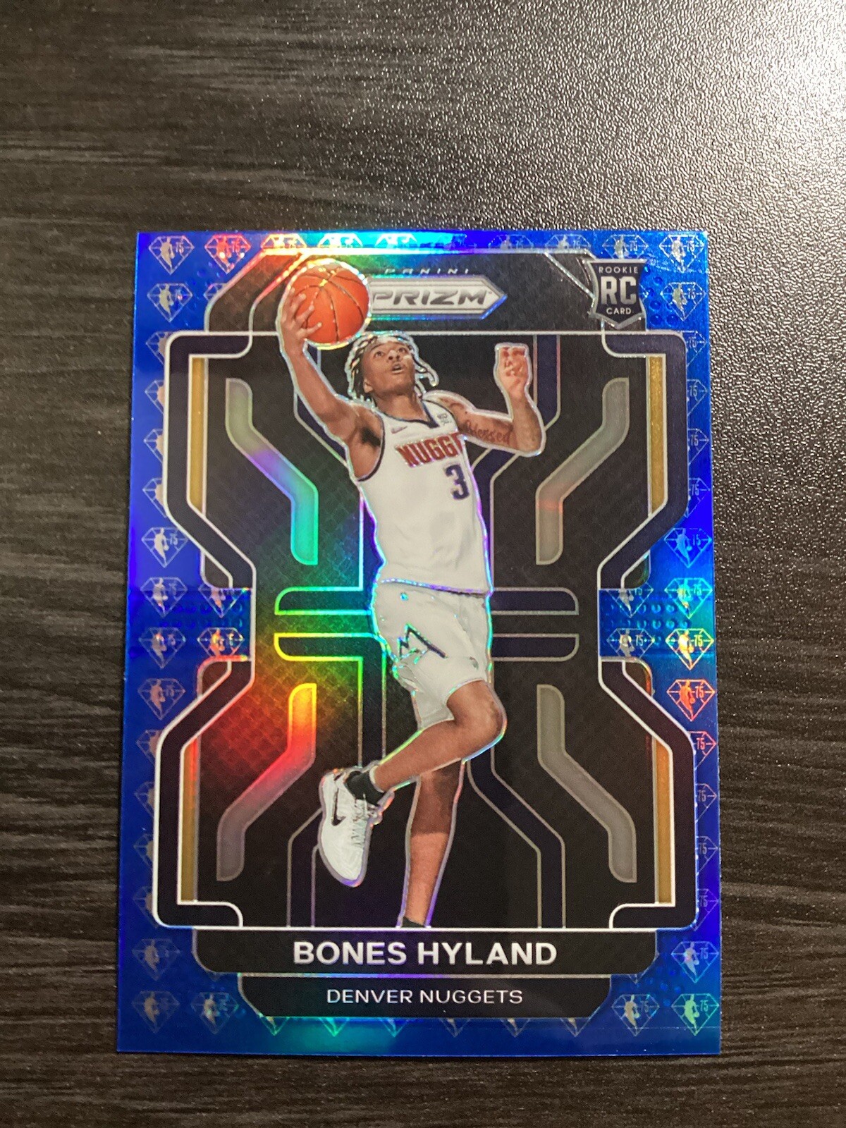 Bones Hyland 2021-22 Prizm Basketball Blue 75th Anniversary Prizm #302 Nuggets