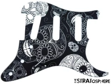*NEW Stratocaster PICKGUARD for Fender Strat Standard 11 Hole Skulls Print