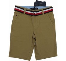 Tommy Hilfiger Youth Boys School Uniform Cotton Chino Shorts with Belt Size 7
