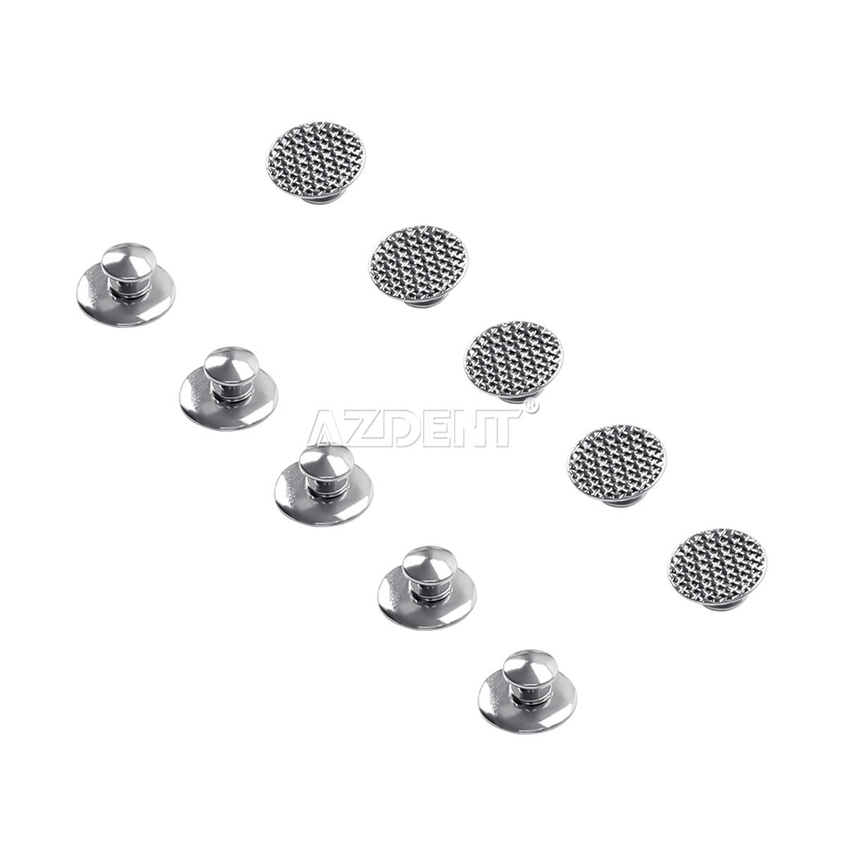 100 Packs De Boutons Linguaux Orthodontiques AZDENT - Base Ronde à Grille Métallique - Pour Professionnels Et étudiants