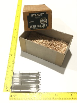 4 Stanley 208 Proved Level Glasses 1 3/4  NOS Rare ANTIQUE Find USA NEW Unused
