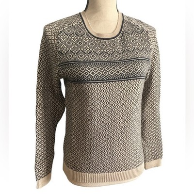 Gap designed and crafted crew neck navy and cream sweater cottage classic size s