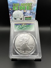 🔥PCGS Gem BU Silver Eagle Signed By Cast Of Mighty Ducks Brandon Adams 🔥
