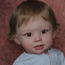 28in Finished Reborn Baby Doll Cute Toddler Handsome Boy Short Hair Cloth Body