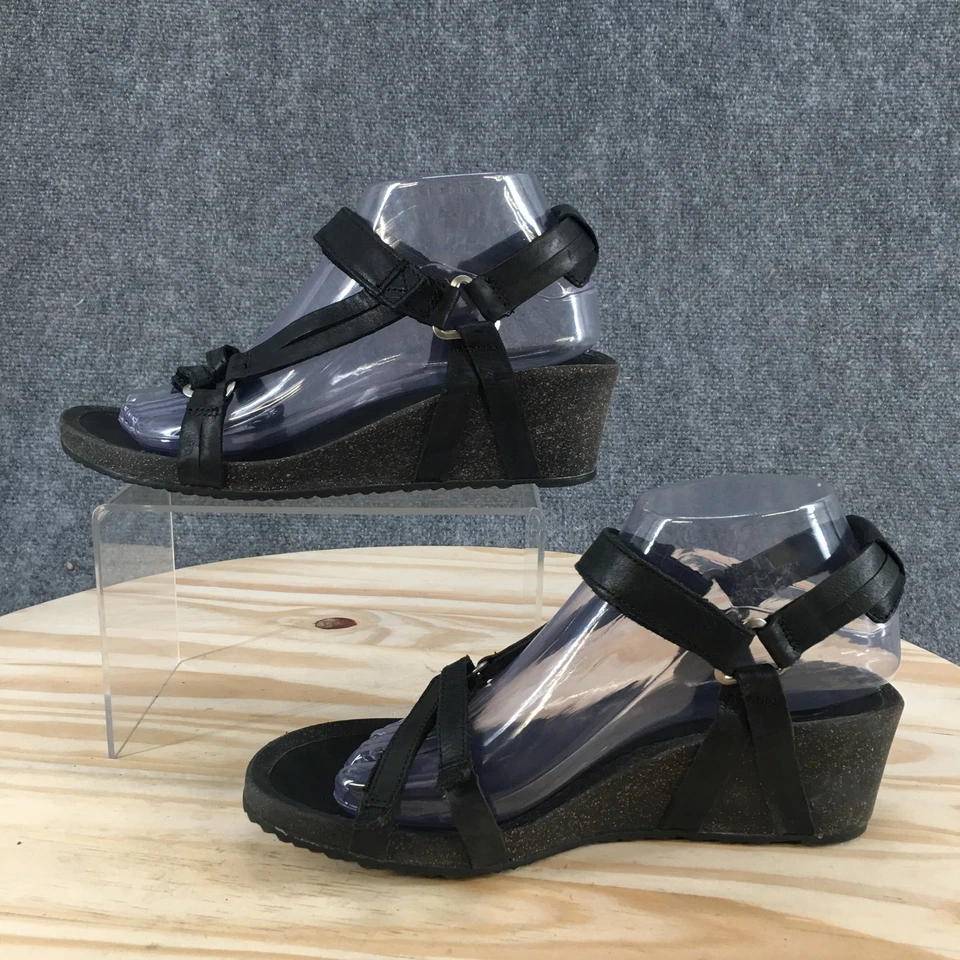 Sandalias Teva Mujer 8.5 Ysidro Universal Correa al Tobillo Negro Tacones de Cuña SN 1015119 Foto 2 de 4