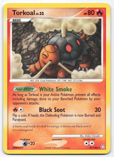 Torkoal 41/146 Legends Awakened Non-Holo Pokemon Card Midori Harada LP PC444