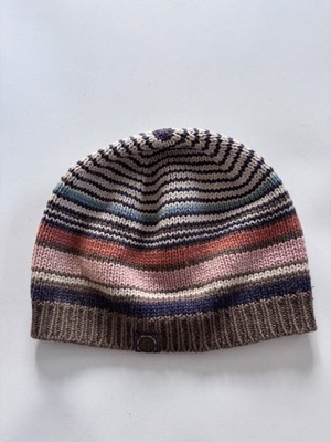 Joules Tom Joule Jungen walnussfarben gestreift Strick Wolle Beanie Mütze 8-12 Jahre