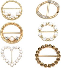 Scarf Ring Clip Shirt Clip T-Shirt Tie Ring Clips for Women and Slide Tshirt Twi