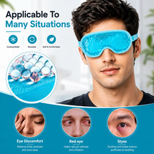 Gel Bead Eye Mask Reusable Hot & Cold Compress for Puffy Dry Eyes Sleep Mask