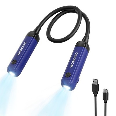 WORKPRO Rechargeable Neck Light for Hands-Free Lighting, 3 Brightness Blue