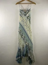 VTG Rampage Womens Y2K Fairy Maxi Slip Dress Sz 5 Patchwork Print Boho Romantic