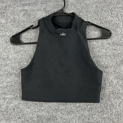 Alo Yoga Top Womens XS Airlift Fuse Bra Tank Black High Neck Tank