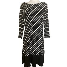 White House Black Market 3/4 Sleeve Striped Knit Sheath Dress Women’s Small WHBM