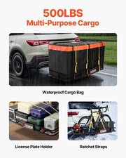 70" X 30" X 6", Hitch Cargo Carrier, 500 Lbs Capacity Hitch Cargo Carrier With R