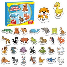 40 Animal Magnets,Refrigerator Fridge Magnets for Kids,Magnetic Animal Toys f...
