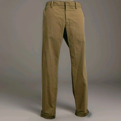 MANGO HERREN HOSE CHINO HANDBESATZ KHAKI FARBE 1KLASSE GABARDIN BAUMWOLLE IT 48