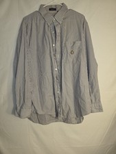 Chaps Ralph Lauren Men's Dress Shirt Button Up Striped  Size 18 34-35