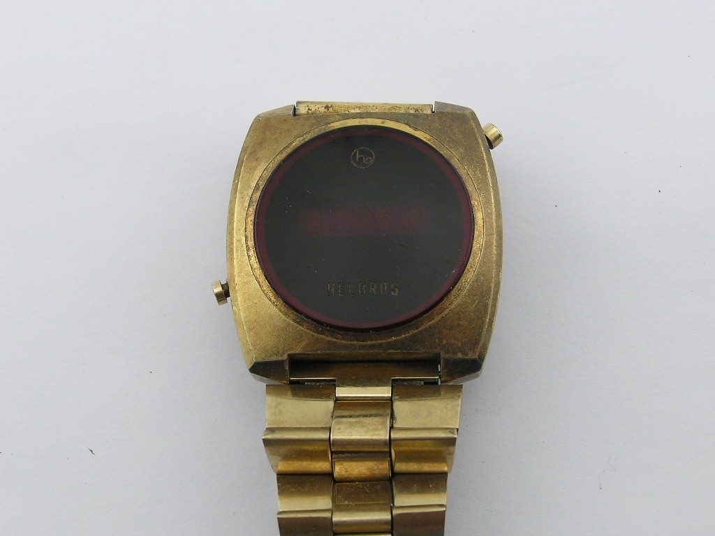 Vintage Helbros LED Watch Red Crystal As Found for Repair