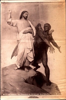 VTG Photo Art Print The Temptation of Christ Ary Scheffer Religious Christian