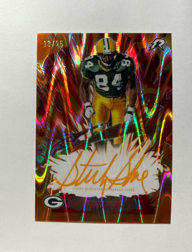 2025 Topps Chrome Resurgence Football Sterling Sharpe Auto Orange Refractor /25