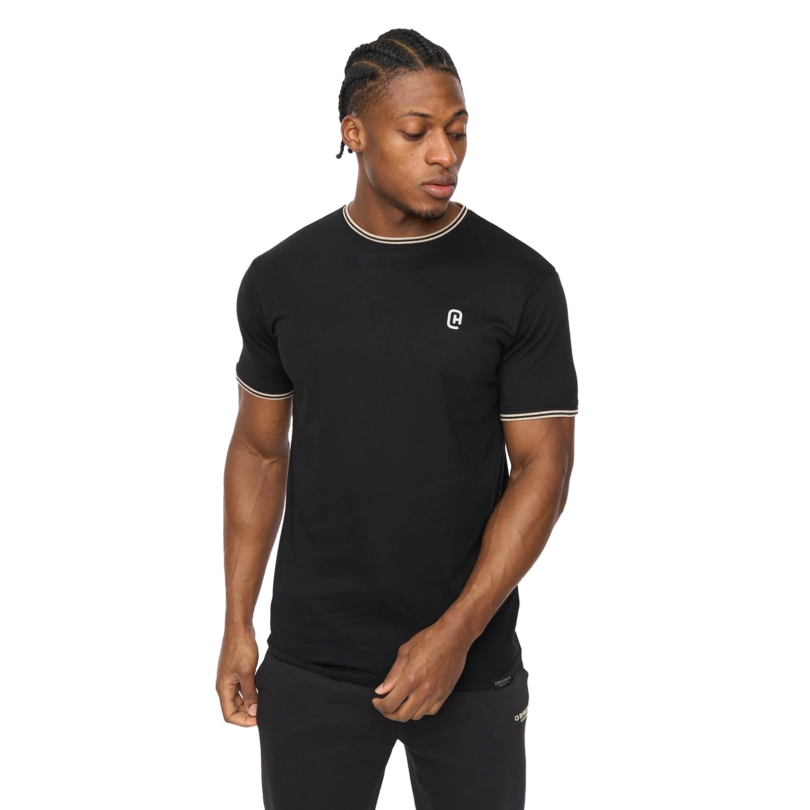 Crosshatch Preece Mens T-Shirt Casual Urban Streetwear Top Black