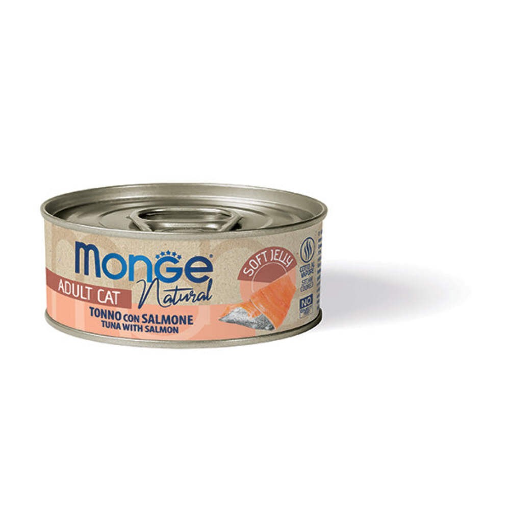 MONGE NATURAL TONNO CON SALMONE IN JELLY 80 GR.